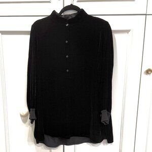 Lafayette 148 Black Velvet Blouse